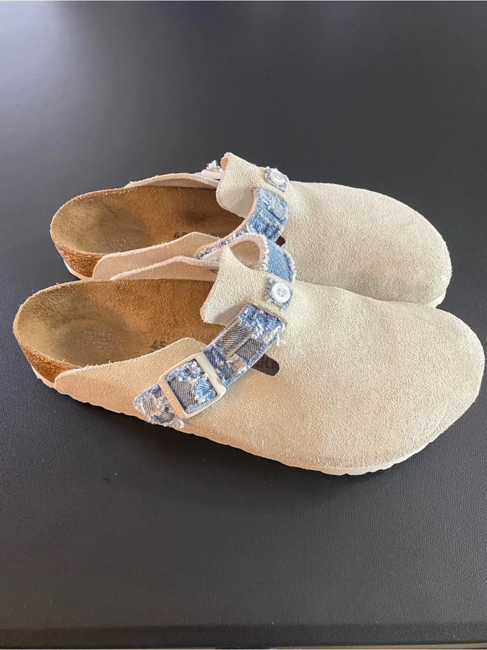 Birkenstock x Stussy Boston Clogs Men’s 45 12 Limited Ed Off White & Denim
